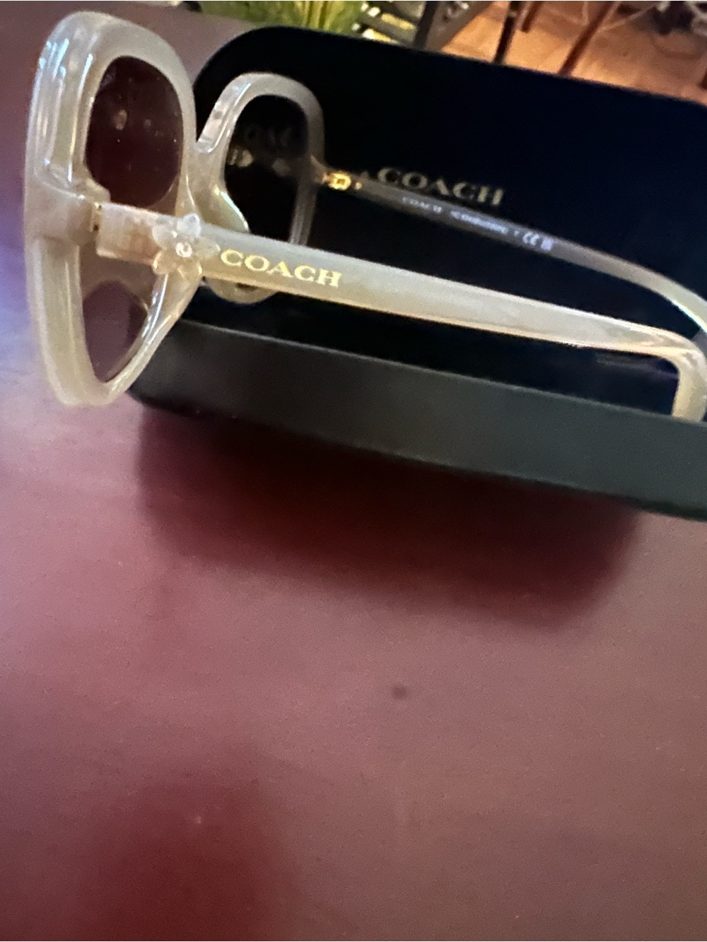 COACH Women’s Gray Beige Oversized Sunglasses - Picture 4 of 4